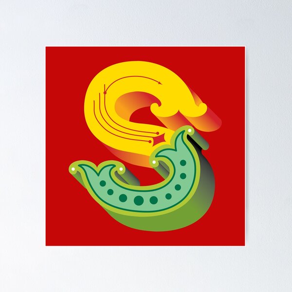 Item preview, Traditional Brazilian Lettering - Letter S designed and sold by portodesign.