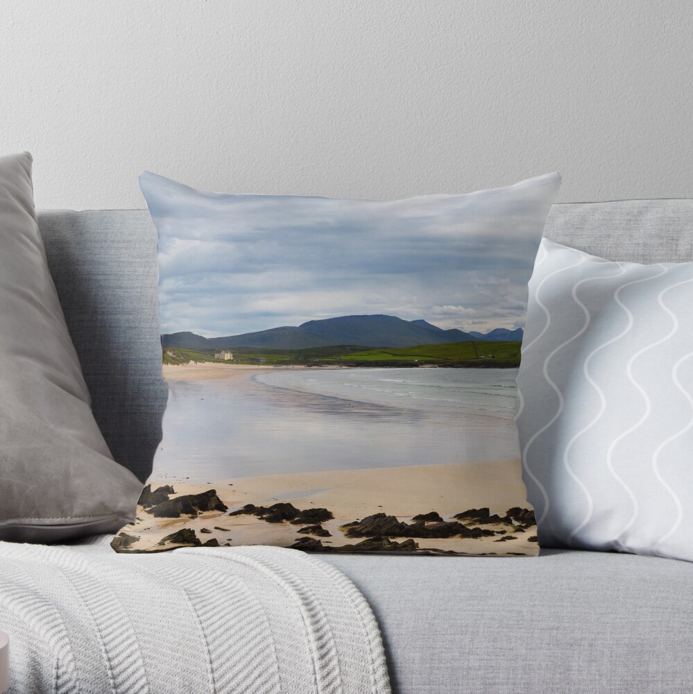 Balnakeil Beach Panorama Throw Pillow