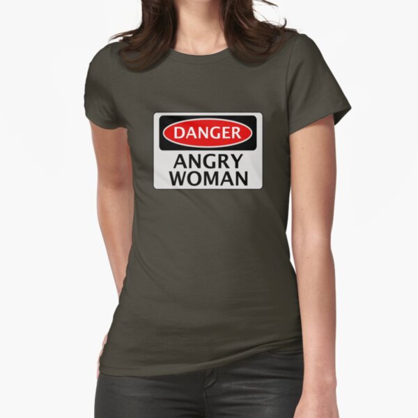 Item preview, DANGER ANGRY WOMAN, FAKE FUNNY SAFETY SIGN SIGNAGE designed and sold by DangerSigns.