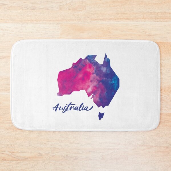 Item preview, Australia Map in Watercolor (Purple, Blue and Pink) designed and sold by Geometricshow.