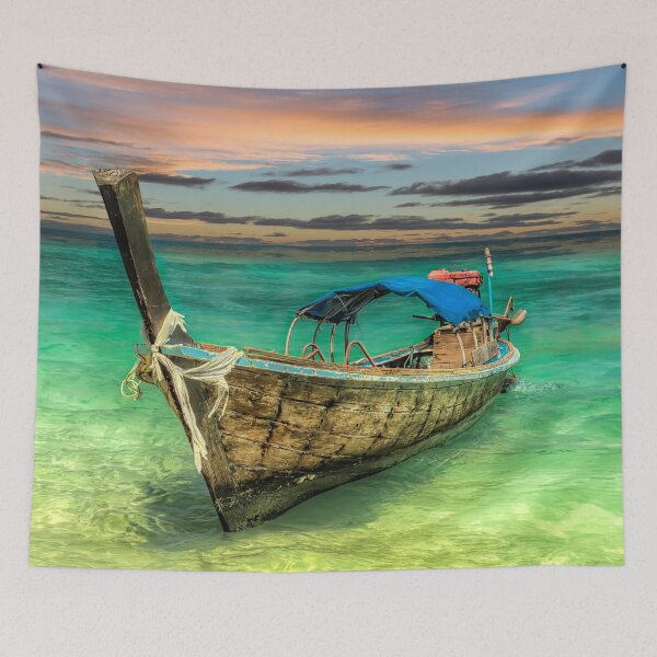 Item preview, Long-Tail Boat Sunset Thailand designed and sold by AJEvans.