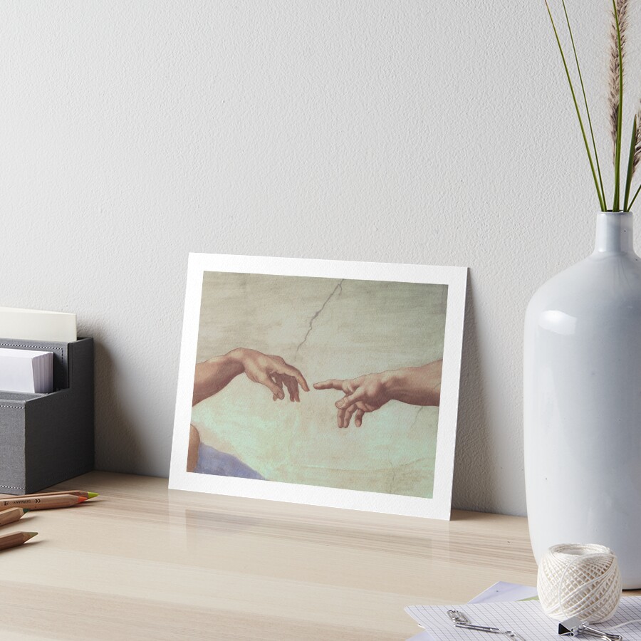 Impression rigide « Mains de Dieu et Adam de la création d'Adam », par