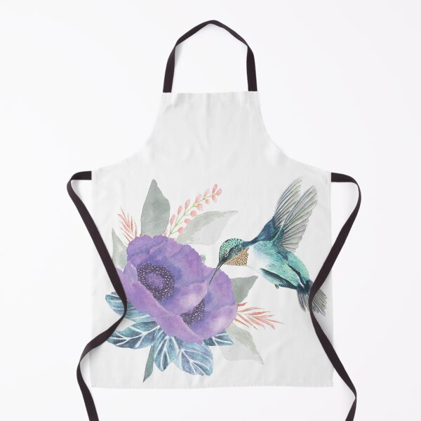 Item preview, Humingbird and purple flower in watercolor designed and sold by latiendadearyam.