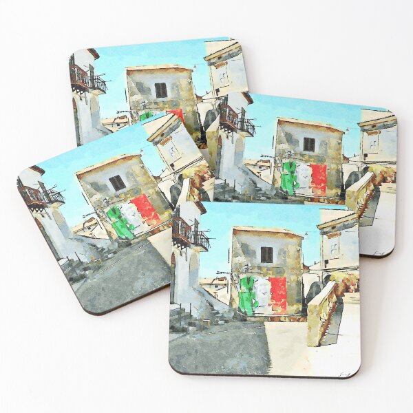 Item preview, Tortora glimpse with Italian flag painted on the wall of building  designed and sold by Giuseppe Cocco.