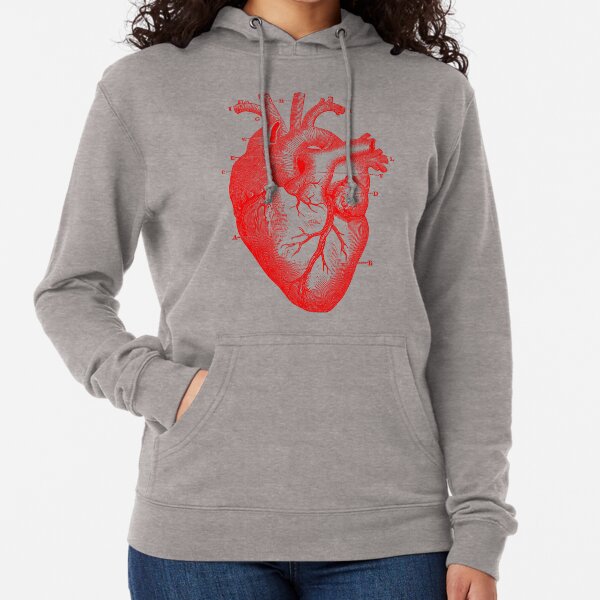 Oversized Anatomical Heart T-Shirt Lightweight Hoodie