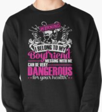 Sudadera cerrada advirtiendo que le pertenezco a mi novio, meterse conmigo puede ser muy peligroso para tu salud