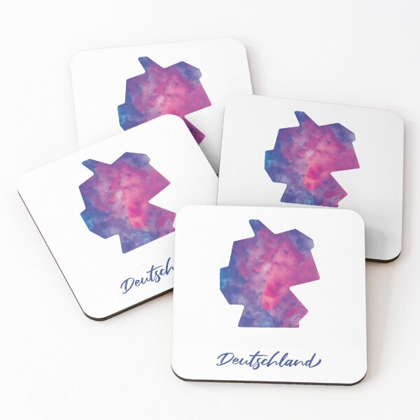 Item preview, Deutschland (Germany) Map in Watercolor (Purple, Blue and Pink) designed and sold by Geometricshow.