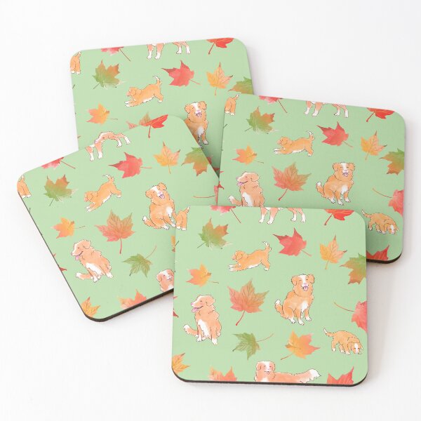 Item preview, Tollers and Maple Leaves - Moss designed and sold by BlossomCreative.