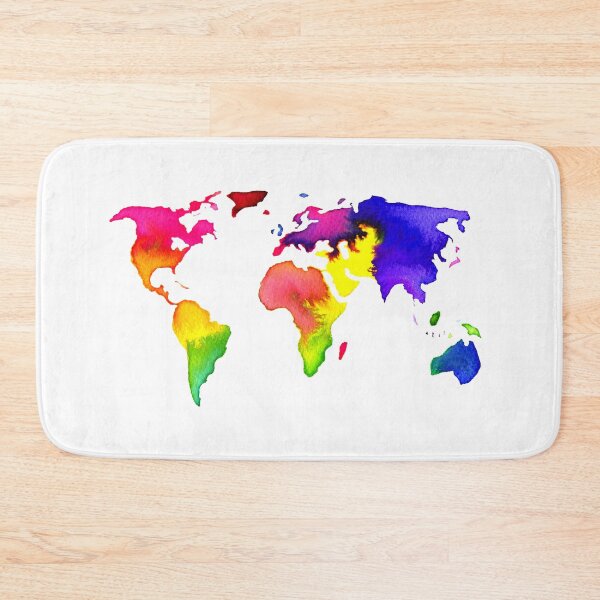 Item preview, Rainbow Watercolor World Map designed and sold by sadiesavesit.