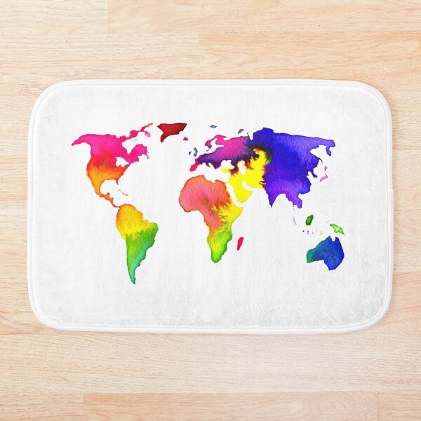 Item preview, Rainbow Watercolor World Map designed and sold by sadiesavesit.