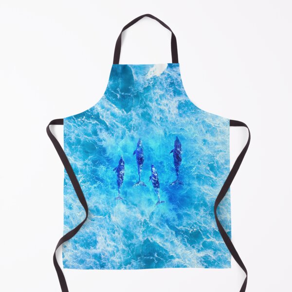 Item preview, Cute Dolphins In Ocean Sea Teal Blue Turquoise Waves designed and sold by MintaApparel.