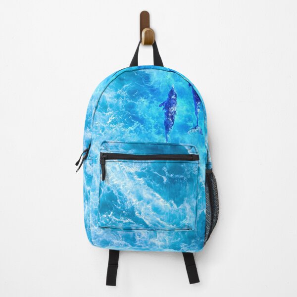 Item preview, Cute Dolphins In Ocean Sea Teal Blue Turquoise Waves designed and sold by MintaApparel.