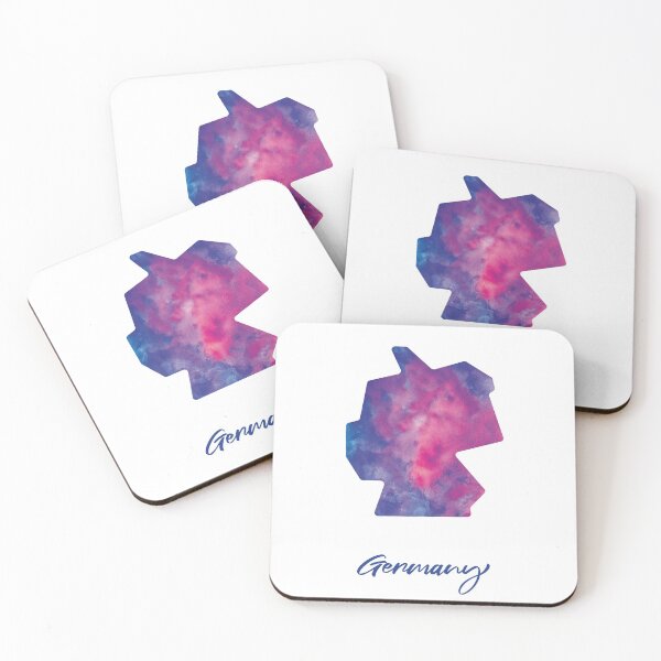 Item preview, Germany Map in Watercolor (Purple, Blue and Pink) designed and sold by Geometricshow.