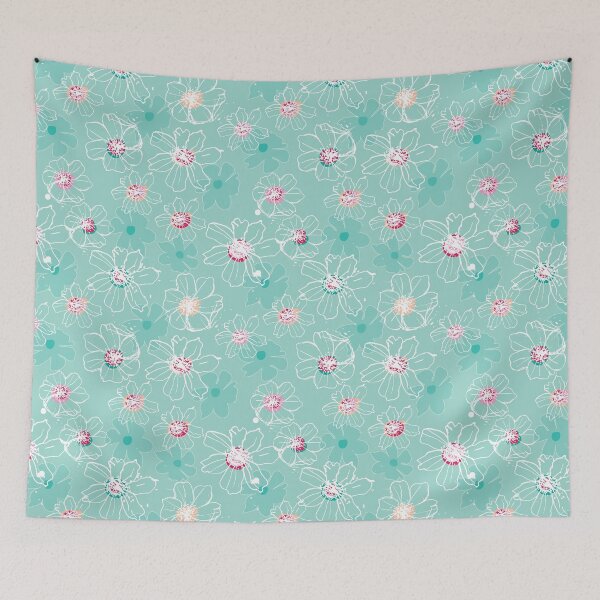 Item preview, Hand drawn White Cosmos flowers designed and sold by Sarah Hearfield.