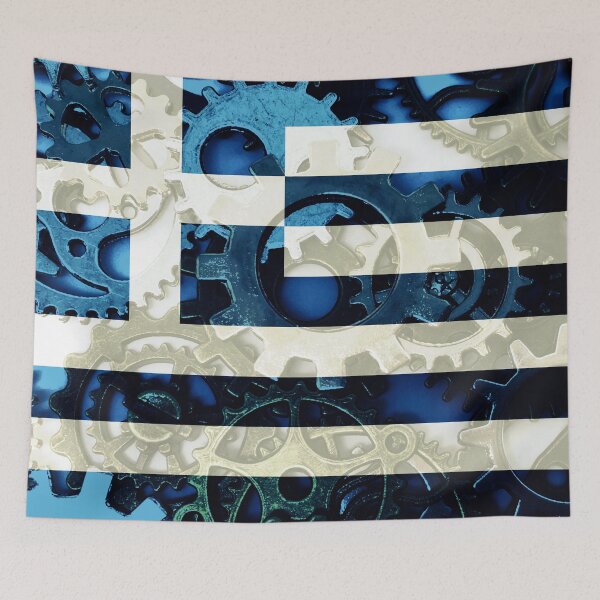 Item preview, Gear Flag of Greece Industrial Mechanic Engineer Flags designed and sold by Dr-Pen.
