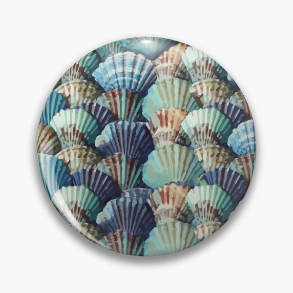 Item preview, Seashell Ocean, sea, fishes, Watercolor seabed Mask designed and sold by Collagedream.