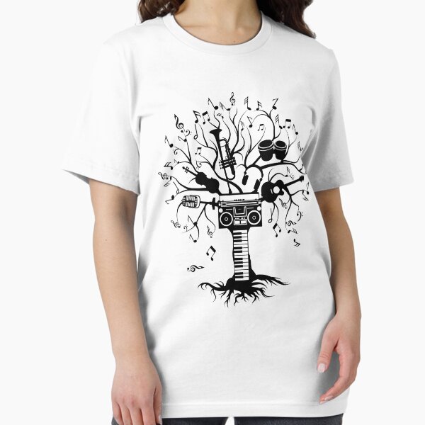 Vista previa del artículo con la obra «Árbol de la melodía - silueta oscura», diseñado y vendido por zomboy.