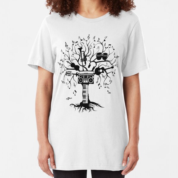 Melody Tree - Dark Silhouette Slim Fit T-Shirt