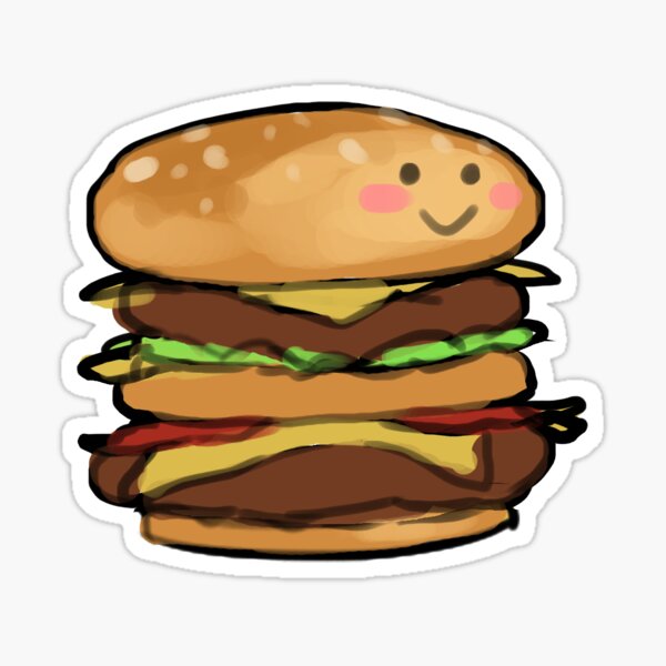 Kawaii Cheeseburger Stickers Redbubble