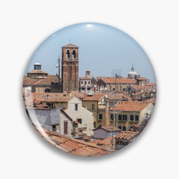 Item preview, Classic Venetian - Terracotta Rooftops with San Salvador Church and the Three Distinctive Cupola Lanterns designed and sold by Georgia Mizuleva.
