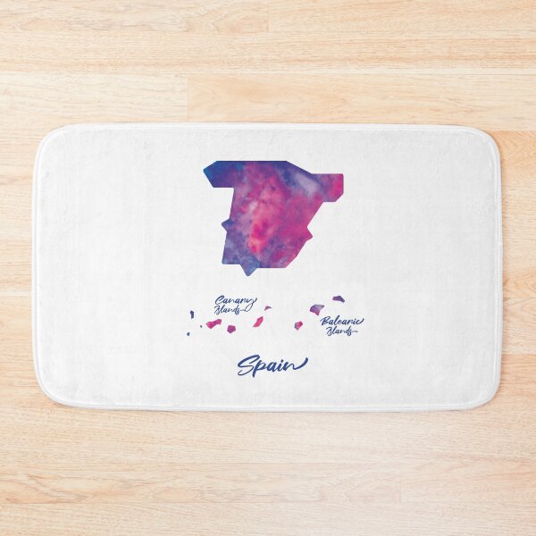 Item preview, Spain Map in Watercolor (Purple, Blue and Pink) designed and sold by Geometricshow.