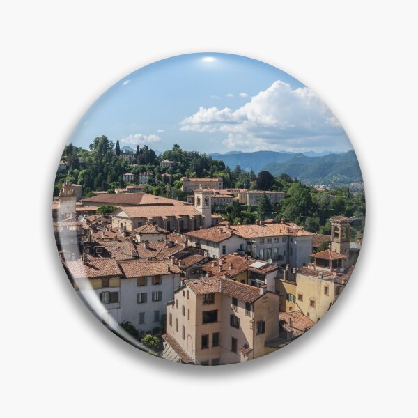 Item preview, Wonderful Bergamo - Terracotta Rooftops and Bergamasque Alps Looking Northwest designed and sold by Georgia Mizuleva.