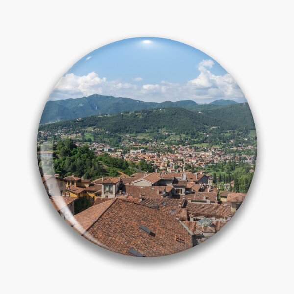 Item preview, Wonderful Bergamo - Terracotta Rooftops and Bergamasque Alps Looking North designed and sold by Georgia Mizuleva.