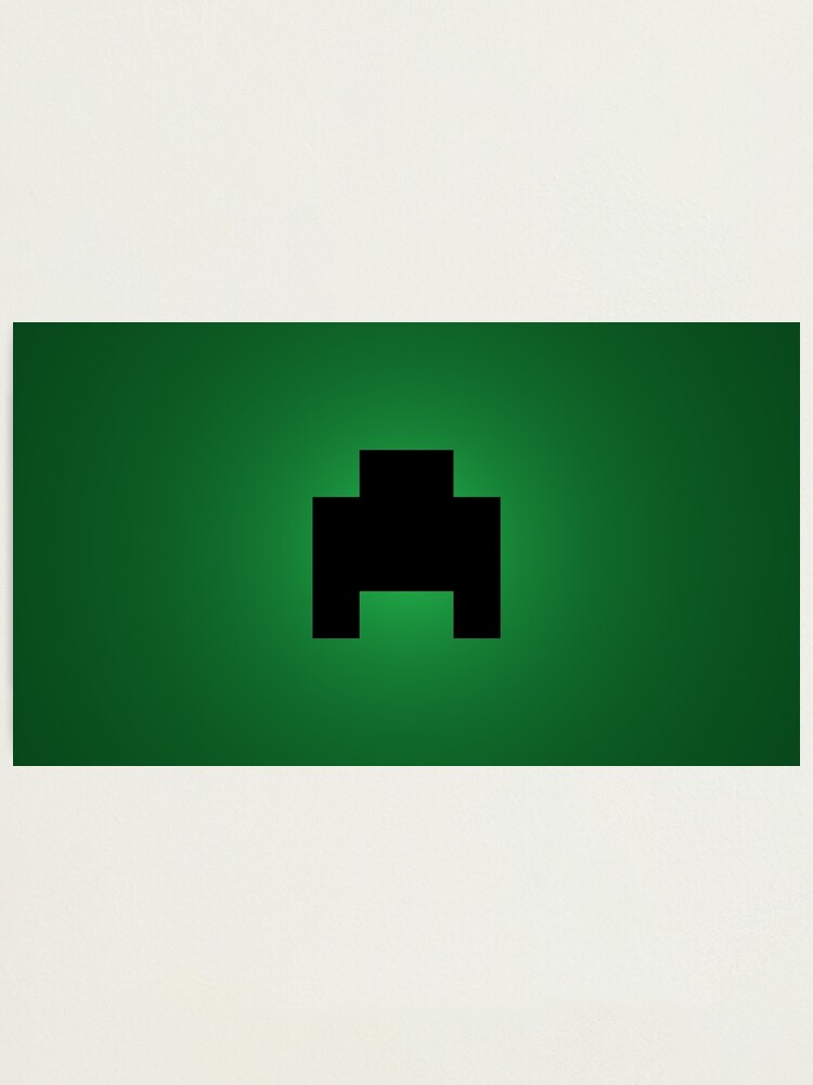 Creeper Face Green Gradient Photographic Print By Blusparkstudio Redbubble - creeper face roblox