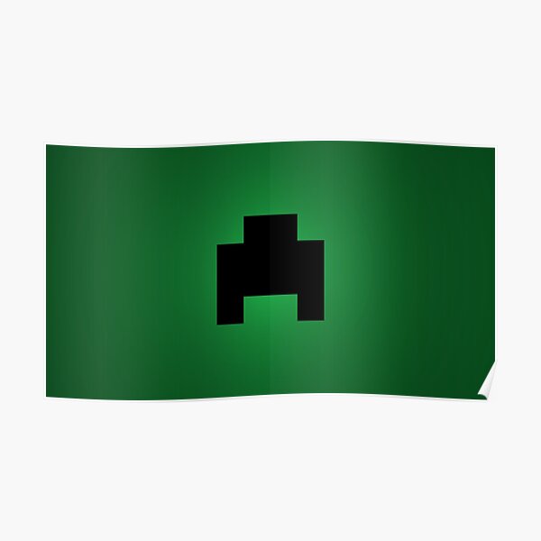 "Creeper Face Green (Gradient)" Poster by BlusparkStudio Redbubble