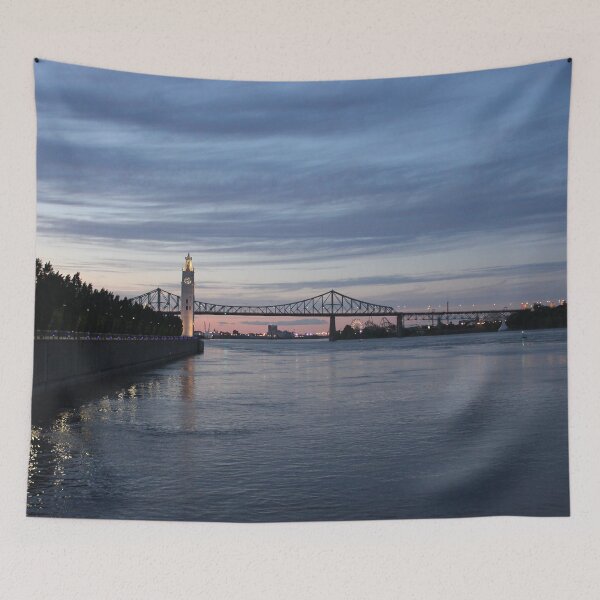Item preview, Sunset on the Old Port of Montreal Clock Tower and Jacques Cartier Bridge designed and sold by stina-bee.