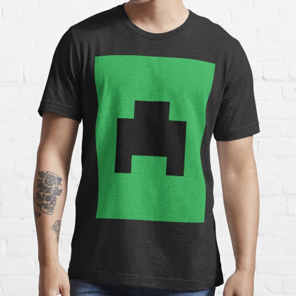 Green minecraft t-shirt with a creeper face design