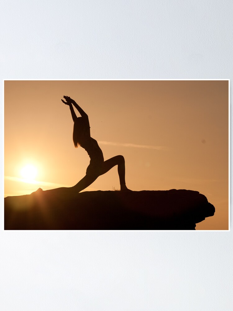 yoga poses at sunset 1 poster by jonwhowson redbubble