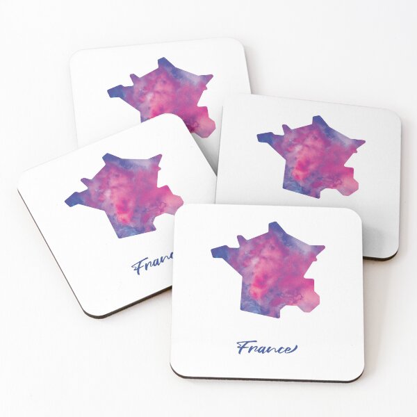 Item preview, France Map in Watercolor (Purple, Blue and Pink) designed and sold by Geometricshow.