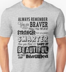 Positive Affirmation Typography Design - You are Brave, Strong, Smart & Beautiful Unisex T-Shirt