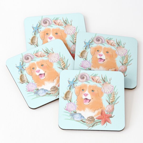 Item preview, Toller with Seashell Wreath designed and sold by BlossomCreative.