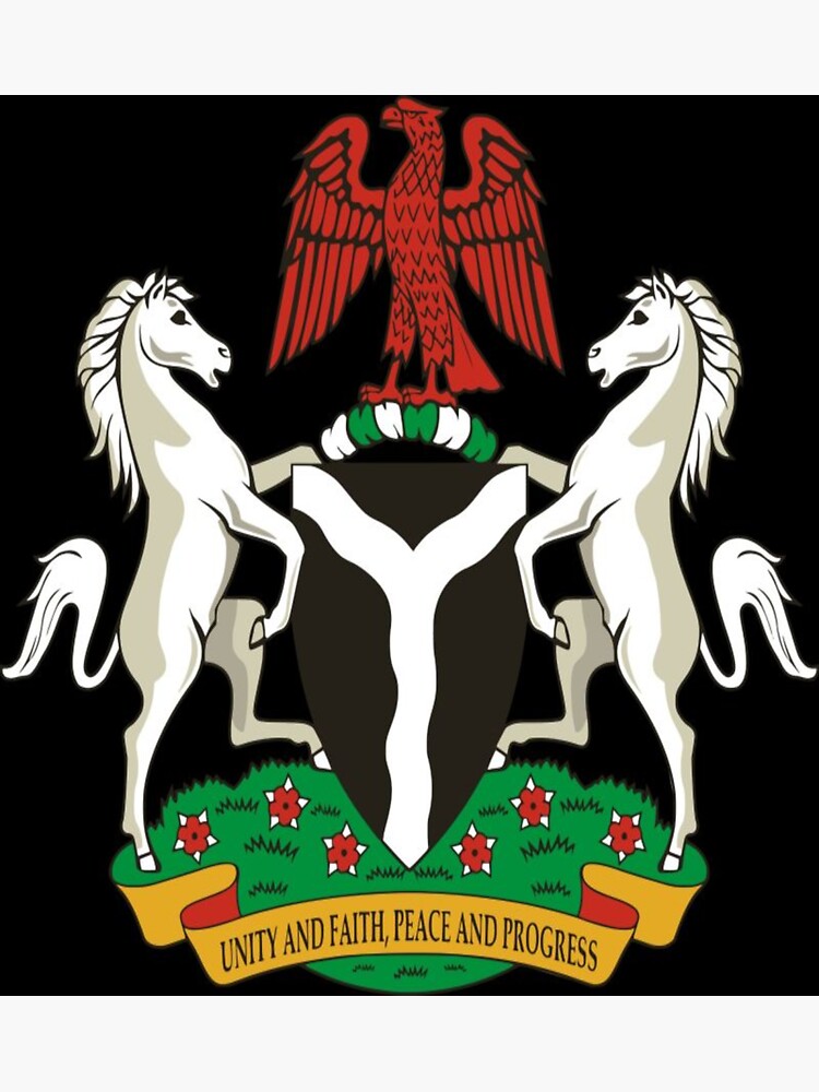 Nigerian Coat Of Arms Sticker For Sale By Bldairsh Redbubble 