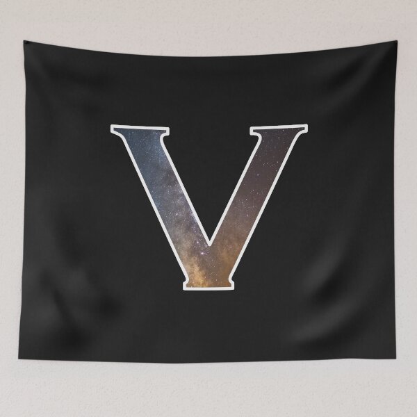 Item preview, Alphabet and galaxy design, letter V designed and sold by funnytshirtco.