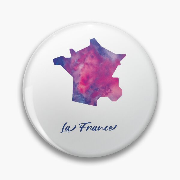 Item preview, La France Map in Watercolor (Purple, Blue and Pink) designed and sold by Geometricshow.
