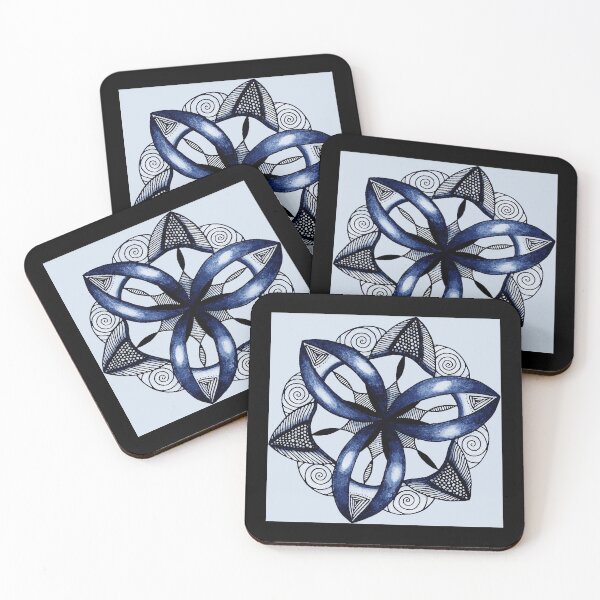 Artikelvorschau, Floral Triskele - blau entworfen und verkauft von MagicMama.