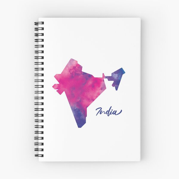 Item preview, India Map in Watercolor (Purple, Blue and Pink) designed and sold by Geometricshow.
