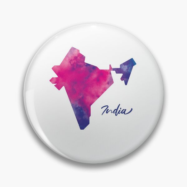Item preview, India Map in Watercolor (Purple, Blue and Pink) designed and sold by Geometricshow.