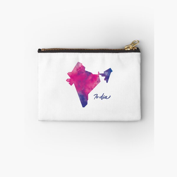 Item preview, India Map in Watercolor (Purple, Blue and Pink) designed and sold by Geometricshow.