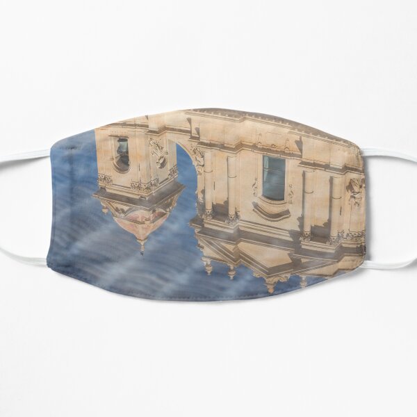 Unusual View - Noto Cathedral Saint Nicholas of Myra Reflected Flat Mask