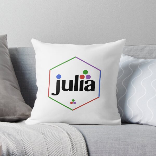 Julia Hex Sticker Multi-Colored Throw Pillow