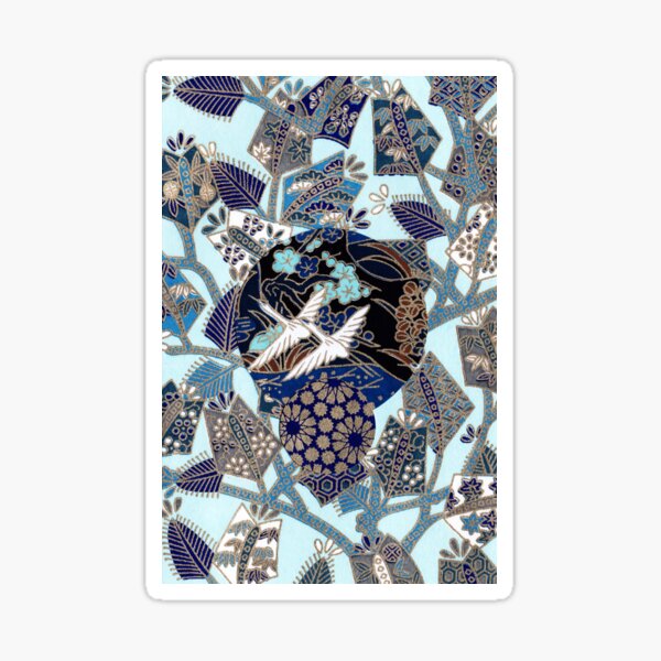 Collage 170 | Japanese washi yuzen chiyogami origami paper collage Sticker