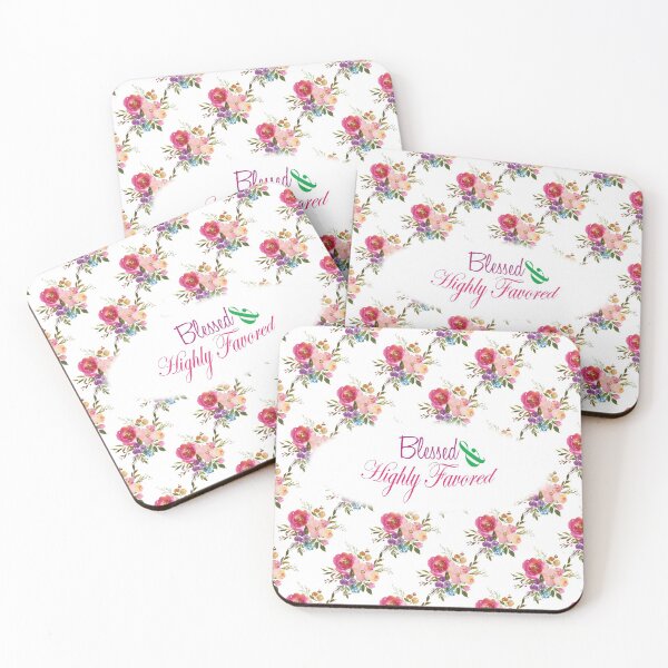 Item preview, Blessed and Highly Favored Floral Watercolor Design designed and sold by GODS4US.