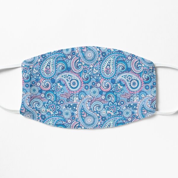 Blue and Pink Artisic Indian Pattern Mask