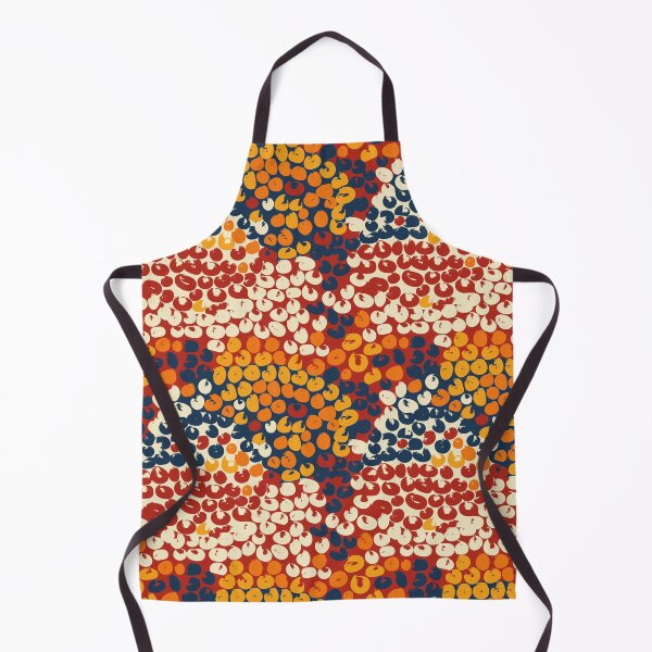 Artikelvorschau, Anna Maria I - Musterdesign in Dunkelblau, Ecru, Rot, Orange und Gelb (kleines Muster) entworfen und verkauft von BlertaDK.