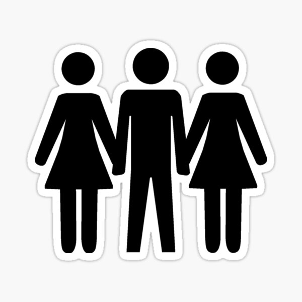 Threesome Symbol Sticker