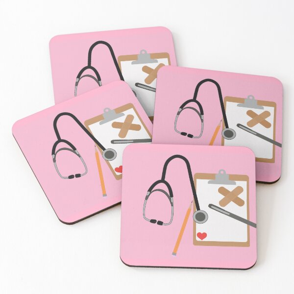 Item preview, nurse, school nurse back to school fun supplies with pink background designed and sold by Ella's  Doodles And Designs.